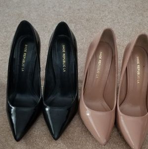 Patent leather pumps